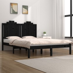 vidaXL Estructura de cama king madera maciza de pino negra 150x200 cm