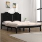 vidaXL Estructura de cama king madera maciza de pino negra 150x200 cm
