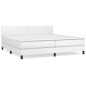 vidaXL Cama box spring con colchón cuero sintético blanco 200x200 cm vidaXL Cama box spring con colchón cuero sintético blanco 200x200 cm
