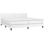 vidaXL Cama box spring con colchón cuero sintético blanco 200x200 cm vidaXL Cama box spring con colchón cuero sintético blanco 200x200 cm