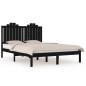 vidaXL Estructura de cama king madera maciza de pino negra 150x200 cm