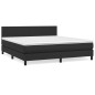vidaXL Cama box spring con colchón cuero sintético negro 160x200 cm vidaXL Cama box spring con colchón cuero sintético negro 160x200 cm