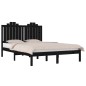 vidaXL Estructura de cama king madera maciza de pino negra 150x200 cm