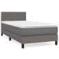 vidaXL Cama box spring con colchón cuero sintético gris 100x200 cm vidaXL Cama box spring con colchón cuero sintético gris 100x200 cm