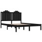 vidaXL Estructura de cama king madera maciza de pino negra 150x200 cm