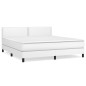 vidaXL Cama box spring con colchón cuero sintético blanco 160x200 cm vidaXL Cama box spring con colchón cuero sintético blanco 160x200 cm