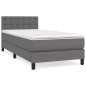vidaXL Cama box spring con colchón cuero sintético gris 80x200 cm vidaXL Cama box spring con colchón cuero sintético gris 80x200 cm