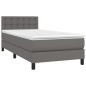 vidaXL Cama box spring con colchón cuero sintético gris 80x200 cm vidaXL Cama box spring con colchón cuero sintético gris 80x200 cm