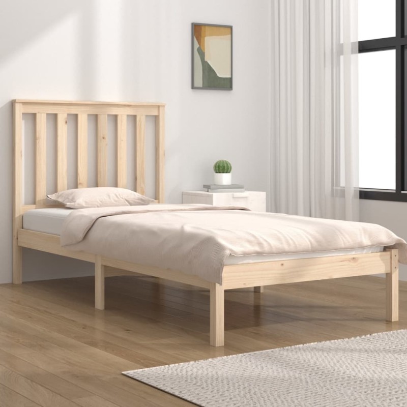 vidaXL Estructura de cama madera maciza de pino 75x190 cm