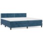 vidaXL Cama box spring con colchón terciopelo azul oscuro 200x200 cm vidaXL Cama box spring con colchón terciopelo azul oscuro 200x200 cm