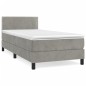 vidaXL Cama box spring con colchón terciopelo gris claro 100x200 cm vidaXL Cama box spring con colchón terciopelo gris claro 100x200 cm
