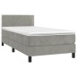 vidaXL Cama box spring con colchón terciopelo gris claro 100x200 cm vidaXL Cama box spring con colchón terciopelo gris claro 100x200 cm