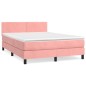 vidaXL Cama box spring con colchón terciopelo rosa 140x190 cm vidaXL Cama box spring con colchón terciopelo rosa 140x190 cm