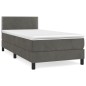 vidaXL Cama box spring con colchón terciopelo gris oscuro 80x200 cm