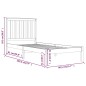 vidaXL Estructura de cama madera maciza de pino 75x190 cm