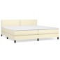 vidaXL Cama box spring con colchón cuero sintético crema 200x200 cm vidaXL Cama box spring con colchón cuero sintético crema 200x200 cm