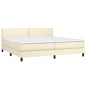 vidaXL Cama box spring con colchón cuero sintético crema 200x200 cm vidaXL Cama box spring con colchón cuero sintético crema 200x200 cm