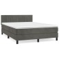 vidaXL Cama box spring con colchón terciopelo gris oscuro 140x200 cm vidaXL Cama box spring con colchón terciopelo gris oscuro 140x200 cm