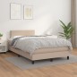 vidaXL Cama box spring con colchón cuero sintético capuchino 120x200cm vidaXL Cama box spring con colchón cuero sintético capuchino 120x200cm