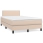 vidaXL Cama box spring con colchón cuero sintético capuchino 120x200cm vidaXL Cama box spring con colchón cuero sintético capuchino 120x200cm