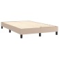 vidaXL Cama box spring con colchón cuero sintético capuchino 120x200cm vidaXL Cama box spring con colchón cuero sintético capuchino 120x200cm