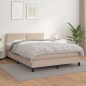 vidaXL Cama box spring con colchón cuero sintético capuchino 140x200cm vidaXL Cama box spring con colchón cuero sintético capuchino 140x200cm