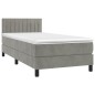 vidaXL Cama box spring con colchón terciopelo gris claro 90x190 cm vidaXL Cama box spring con colchón terciopelo gris claro 90x190 cm
