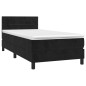 vidaXL Cama box spring con colchón terciopelo negro 80x200 cm