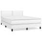 vidaXL Cama box spring con colchón cuero sintético blanco 140x200cm