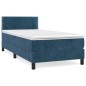 vidaXL Cama box spring con colchón terciopelo azul oscuro 90x200 cm vidaXL Cama box spring con colchón terciopelo azul oscuro 90x200 cm