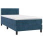 vidaXL Cama box spring con colchón terciopelo azul oscuro 90x200 cm vidaXL Cama box spring con colchón terciopelo azul oscuro 90x200 cm