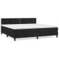 vidaXL Cama box spring con colchón terciopelo negro 200x200 cm
