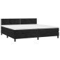 vidaXL Cama box spring con colchón terciopelo negro 200x200 cm