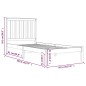 vidaXL Estructura de cama madera maciza de pino 90x190 cm