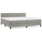 vidaXL Cama box spring con colchón terciopelo gris claro 200x200 cm vidaXL Cama box spring con colchón terciopelo gris claro 200x200 cm