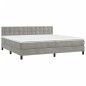 vidaXL Cama box spring con colchón terciopelo gris claro 200x200 cm vidaXL Cama box spring con colchón terciopelo gris claro 200x200 cm