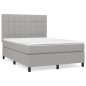 vidaXL Cama box spring con colchón tela gris claro 140x190 cm vidaXL Cama box spring con colchón tela gris claro 140x190 cm