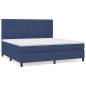 vidaXL Cama box spring con colchón tela azul 200x200 cm vidaXL Cama box spring con colchón tela azul 200x200 cm
