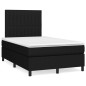 vidaXL Cama box spring con colchón tela negro 120x200 cm