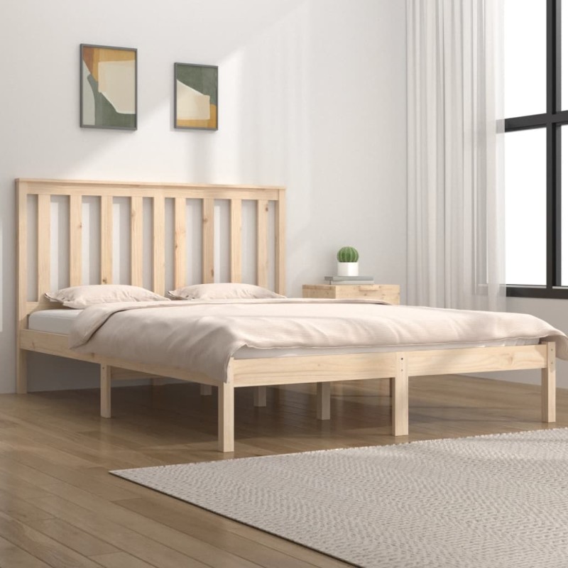 vidaXL Estructura de cama madera maciza de pino 150x200 cm vidaXL Estructura de cama madera maciza de pino 150x200 cm