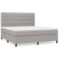 vidaXL Cama box spring con colchón tela gris claro 180x200 cm vidaXL Cama box spring con colchón tela gris claro 180x200 cm