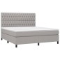 vidaXL Cama box spring con colchón tela gris claro 180x200 cm vidaXL Cama box spring con colchón tela gris claro 180x200 cm