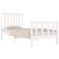 vidaXL Estructura de cama individual madera maciza blanco 75x190 cm vidaXL Estructura de cama individual madera maciza blanco 75x190 cm