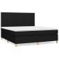 vidaXL Cama box spring con colchón tela negro 180x200 cm vidaXL Cama box spring con colchón tela negro 180x200 cm