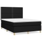 vidaXL Cama box spring con colchón tela negro 140x190 cm vidaXL Cama box spring con colchón tela negro 140x190 cm