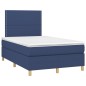 vidaXL Cama box spring con colchón tela azul 120x200 cm vidaXL Cama box spring con colchón tela azul 120x200 cm