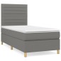 vidaXL Cama box spring con colchón tela gris oscuro 100x200 cm vidaXL Cama box spring con colchón tela gris oscuro 100x200 cm
