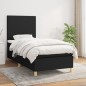 vidaXL Cama box spring con colchón tela negro 100x200 cm vidaXL Cama box spring con colchón tela negro 100x200 cm