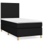 vidaXL Cama box spring con colchón tela negro 100x200 cm vidaXL Cama box spring con colchón tela negro 100x200 cm