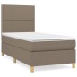 vidaXL Cama box spring con colchón tela gris taupe 80x200 cm